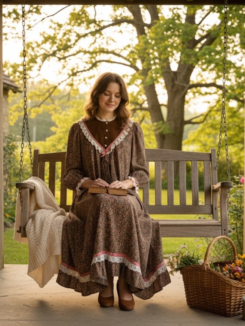 Vintage Floral Cotton Prairie Dress